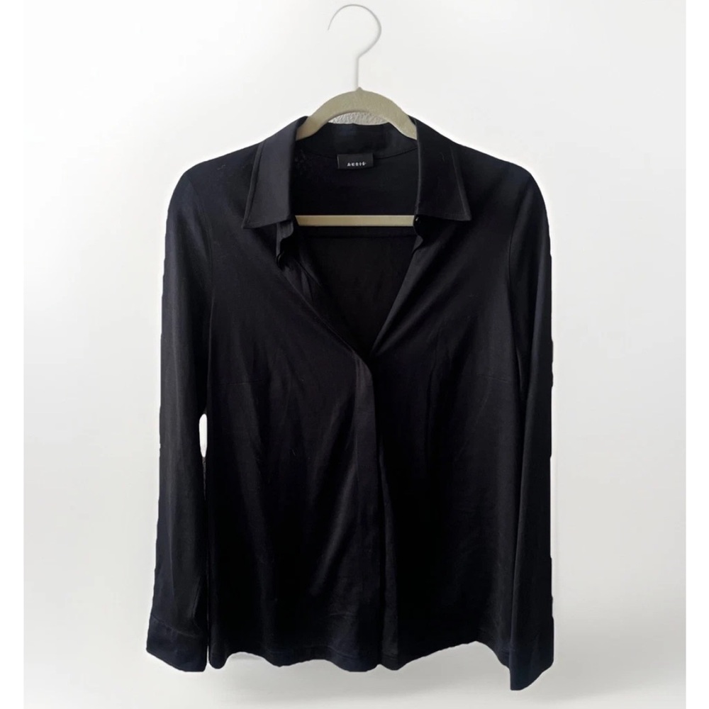 Akris 100% Silk Black Blouse
